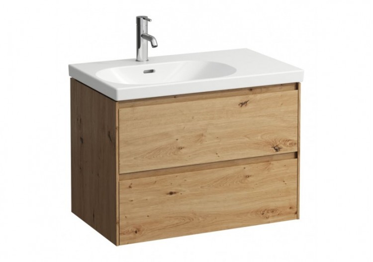 Meuble sous lavabo 2 tiroirs Lani Chêne sauvage 735 x 450 x 515 mm - H4035921122671 - Laufen