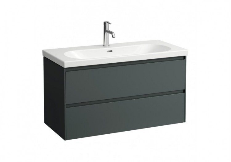 Meuble sous lavabo 2 tiroirs Lani Gris signalisation 985 x 450 x 515 mm - H4035621122661 - Laufen