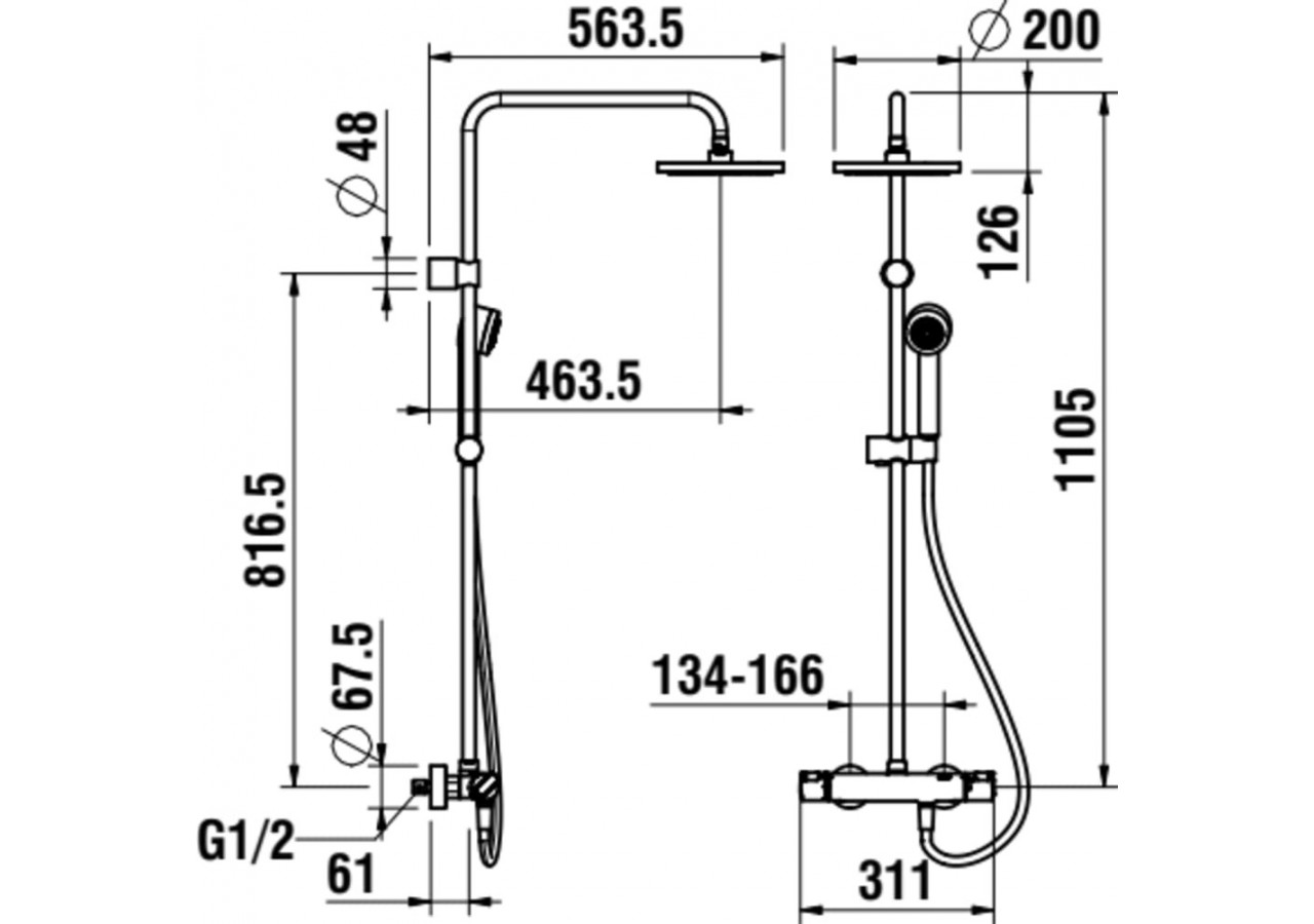Mitigeurs de douche Citypro - HF500957100600 - Laufen