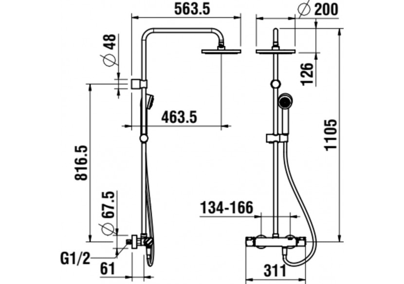Mitigeurs de douche Citypro - HF500957100600 - Laufen