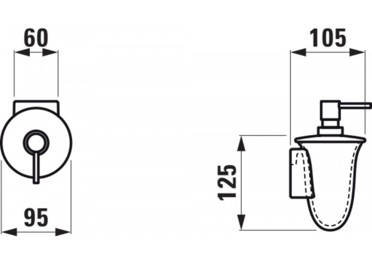Distributeur de savon liquide mural en céramique New Classic Blanc mat - H8738557570001 - Laufen 2
