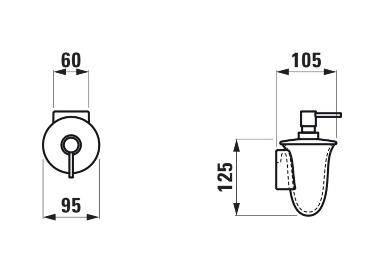 Distributeur de savon liquide mural en céramique New Classic Blanc mat - H8738557570001 - Laufen