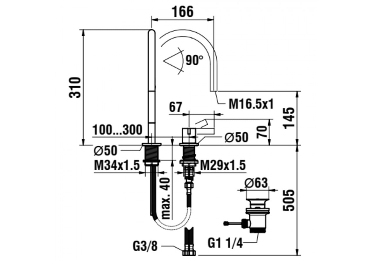 Mitigeur de lavabo vidage Kartell - H3113320042211 - Laufen