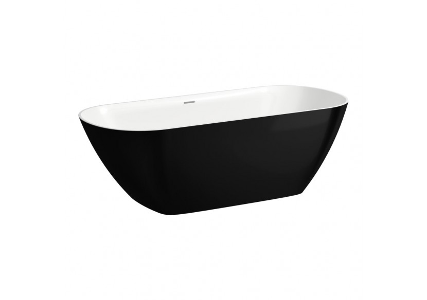 Baignoire indépendante Lua Exterieur noir brillant/interieur blanc brillant 1700 x 750 x 540 mm - H2200820640001 - Laufen