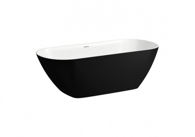 Baignoire indépendante Lua Exterieur noir mat/interieur blanc brillant 1700 x 750 x 540 mm - H2200820680001 - Laufen