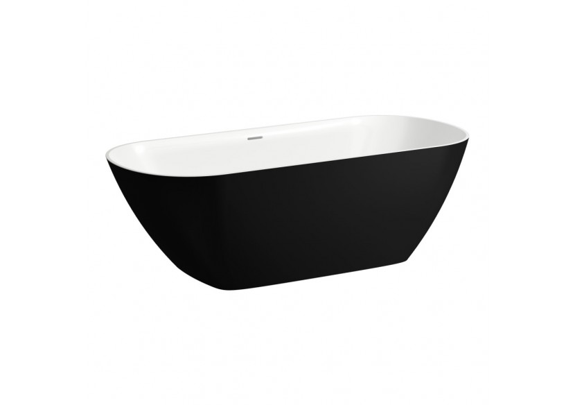 Baignoire indépendante Lua Exterieur noir mat/interieur blanc brillant 1700 x 750 x 540 mm - H2200820680001 - Laufen