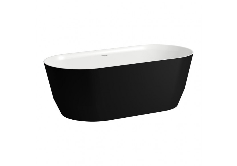 Baignoire indépendante Laufen pro Exterieur noir mat/interieur blanc brillant 1650 x 750 x 550 mm - H2399520680001 - Laufen