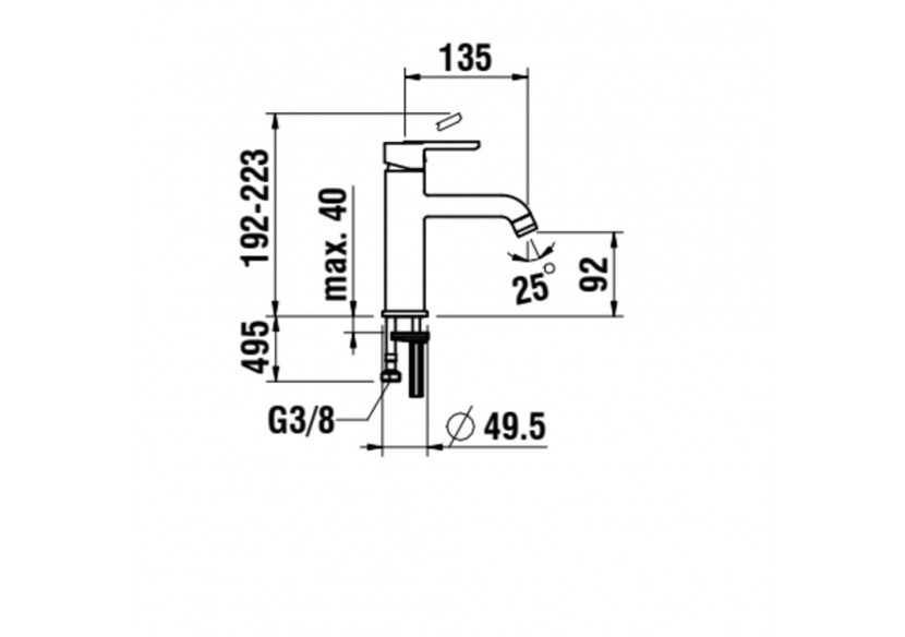 Mitigeur de lavabo cartouche Eco+ bec fixe sans vidage Lua - H3110810811201 - Laufen