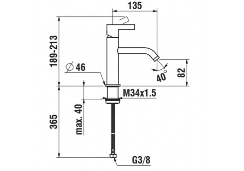 Mitigeur de lavabo bec fixe sans vidage Kartell - H3113310011201 - Laufen