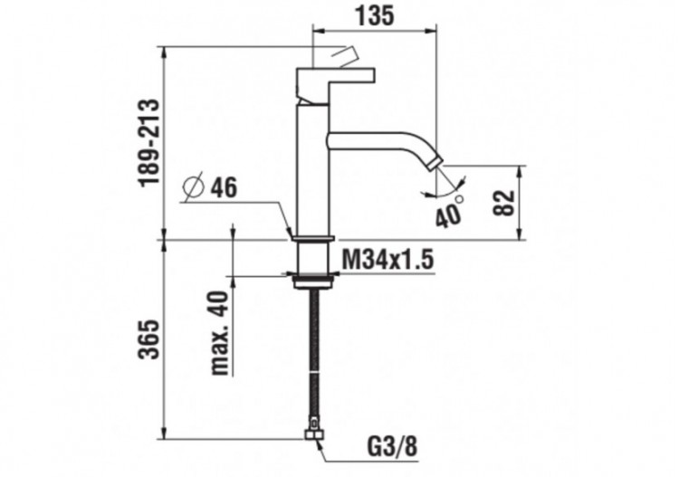 Mitigeur de lavabo bec fixe sans vidage Kartell - H3113310821201 - Laufen 2