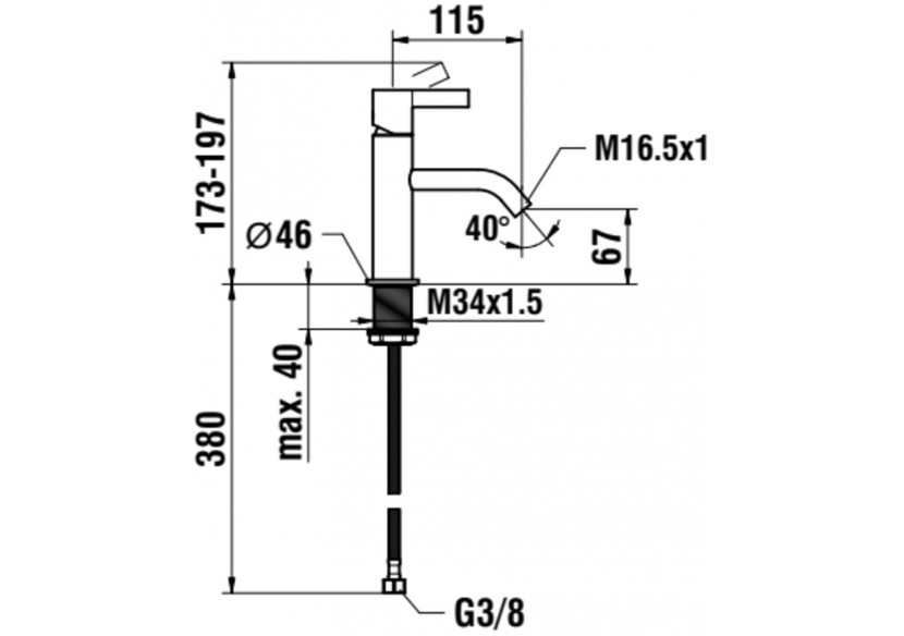 Mitigeur de lavabo bec fixe sans vidage Kartell - H3113310831001 - Laufen