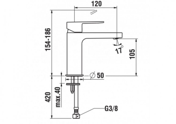 Mitigeur de lavabo bec fixe sans vidage Neja - H3115110041101 - Laufen 2