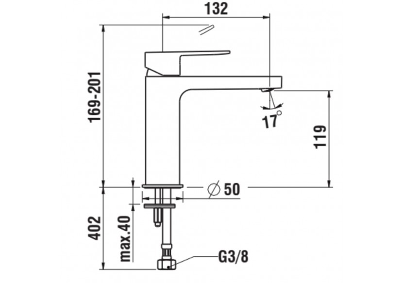 Mitigeur de lavabo bec fixe sans vidage Neja - H3115110041201 - Laufen