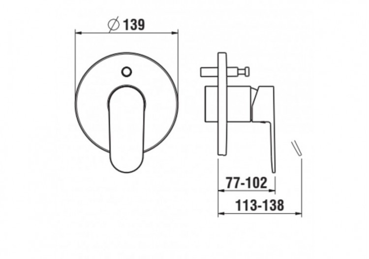 Mitigeur bain-douche à encastrer Neja - H3215160040001 - Laufen 2