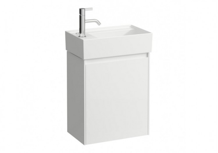 Meuble sous lavabo 450 1 porte Lani Blanc brillant 435 x 270 x 515 mm - H4039011122611 - Laufen