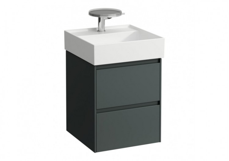 Meuble sous lavabo 450 2 tiroirs Lani Gris signalisation 435 x 450 x 515 mm - H4039221122661 - Laufen