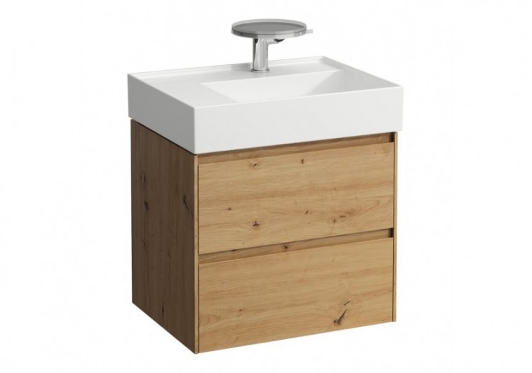 Meuble sous lavabo 600 2 tiroirs Lani Chêne sauvage 585 x 450 x 515 mm - H4039421122671 - Laufen
