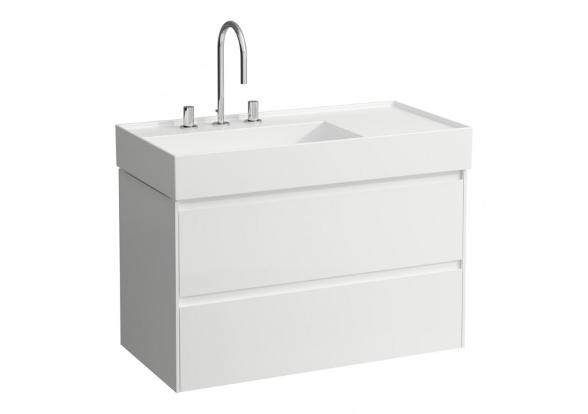 Meuble sous lavabo 900 2 tiroirs Lani Blanc brillant 880 x 450 x 515 mm - H4039521122611 - Laufen