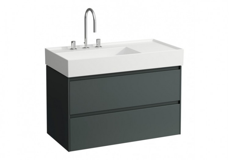 Meuble sous lavabo 900 2 tiroirs Lani Gris signalisation 880 x 450 x 515 mm - H4039521122661 - Laufen