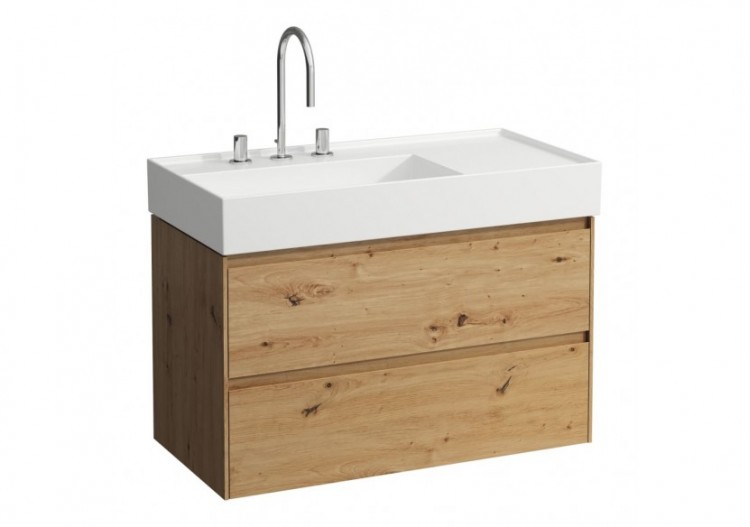 Meuble sous lavabo 900 2 tiroirs Lani Chêne sauvage 880 x 450 x 515 mm - H4039521122671 - Laufen
