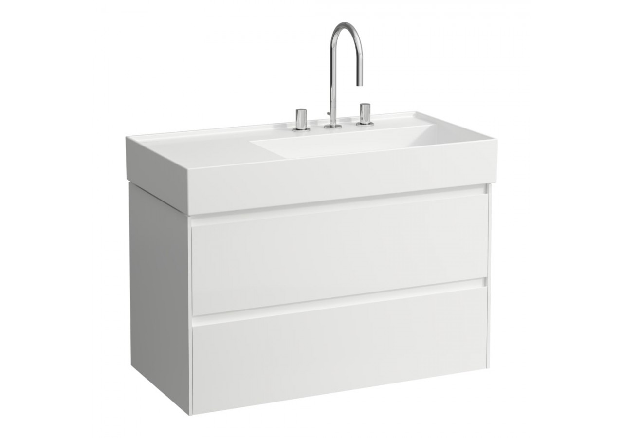 Meuble sous lavabo 900 2 tiroirs Lani Blanc brillant 880 x 450 x 515 mm - H4039621122611 - Laufen