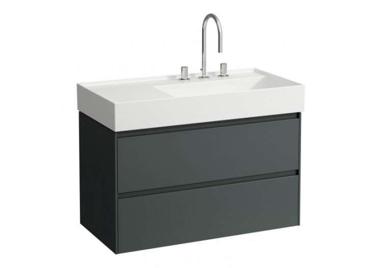 Meuble sous lavabo 900 2 tiroirs Lani Gris signalisation 880 x 450 x 515 mm - H4039621122661 - Laufen