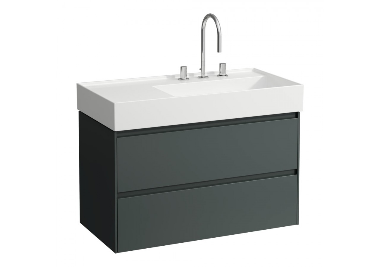 Meuble sous lavabo 900 2 tiroirs Lani Gris signalisation 880 x 450 x 515 mm - H4039621122661 - Laufen