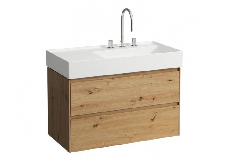 Meuble sous lavabo 900 2 tiroirs Lani Chêne sauvage 880 x 450 x 515 mm - H4039621122671 - Laufen