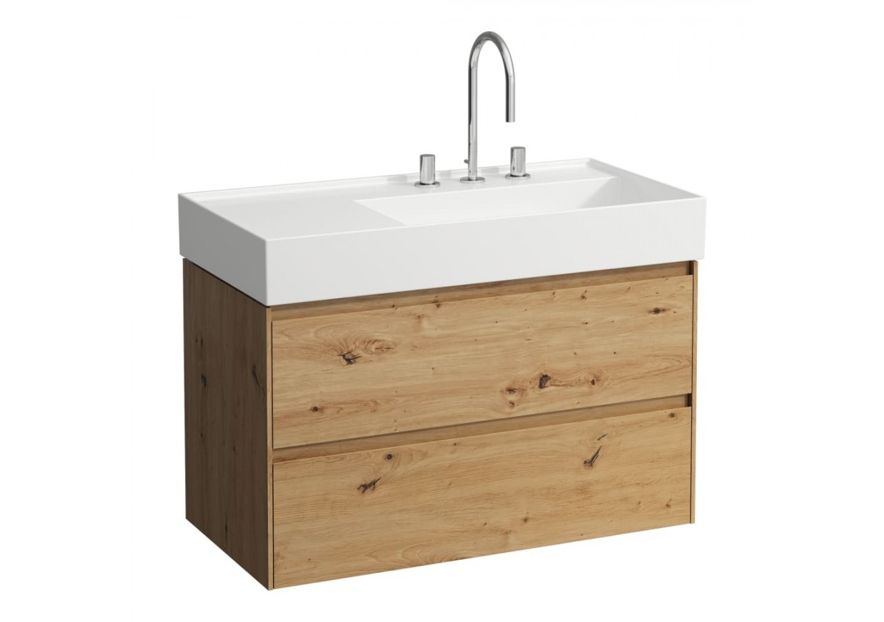 Meuble sous lavabo 900 2 tiroirs Lani Chêne sauvage 880 x 450 x 515 mm - H4039621122671 - Laufen