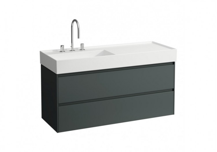 Meuble sous lavabo 1200 2 tiroirs Lani Gris signalisation 1180 x 450 x 515 mm - H4039721122661 - Laufen