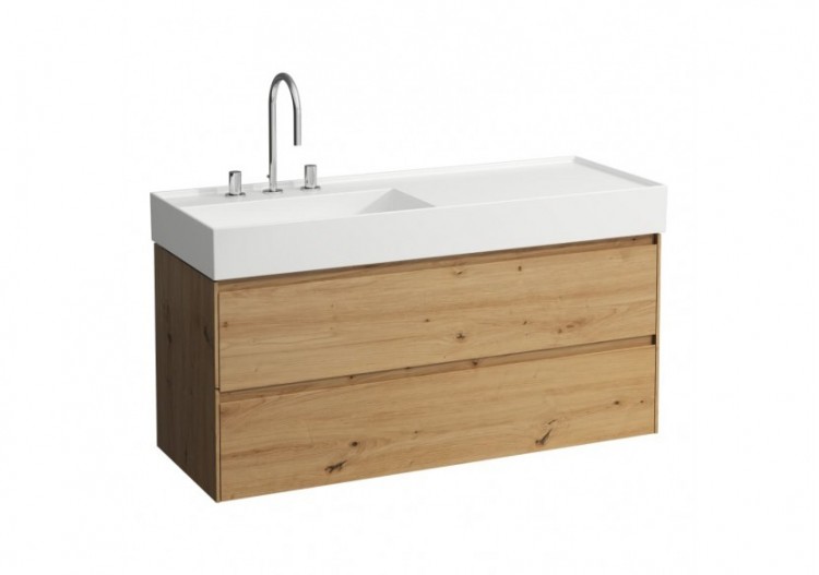 Meuble sous lavabo 1200 2 tiroirs Lani Chêne sauvage 1180 x 450 x 515 mm - H4039721122671 - Laufen
