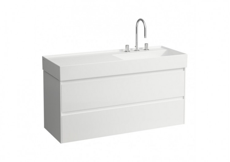 Meuble sous lavabo 1200 2 tiroirs Lani Blanc brillant 1180 x 450 x 515 mm - H4039821122611 - Laufen