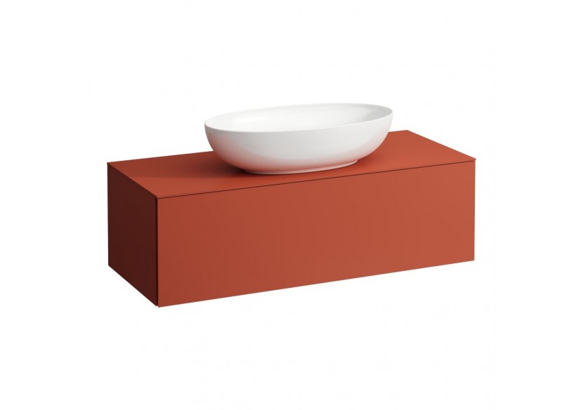 Meuble sous vasque 1200 1 tiroir découpe centrale Alessi Terracotta 1200 x 500 x 370 mm - H4303110972691 - Laufen