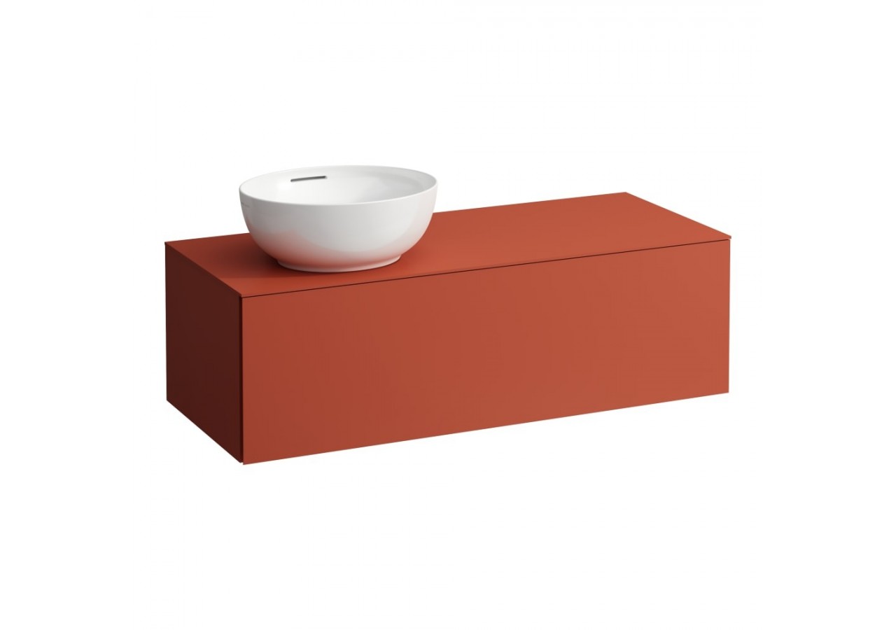 Meuble sous vasque 1200 1 tiroir découpe à gauche Alessi Terracotta 1200 x 500 x 370 mm - H4303120972691 - Laufen