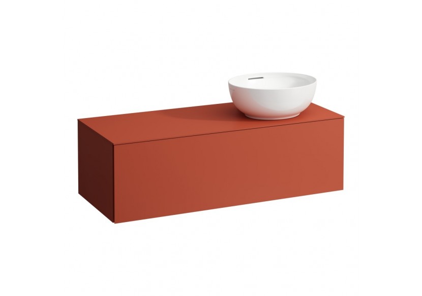 Meuble sous vasque 1200 1 tiroir découpe à droite Alessi Terracotta 1200 x 500 x 370 mm - H4303130972691 - Laufen