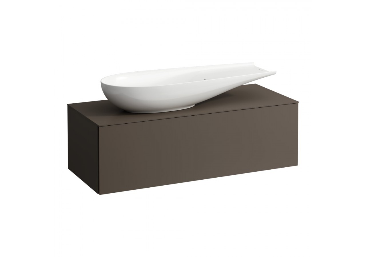 Meuble sous vasque 1200 1 tiroir découpe à gauche Alessi Brun foncé 1200 x 500 x 370 mm - H4303220974291 - Laufen