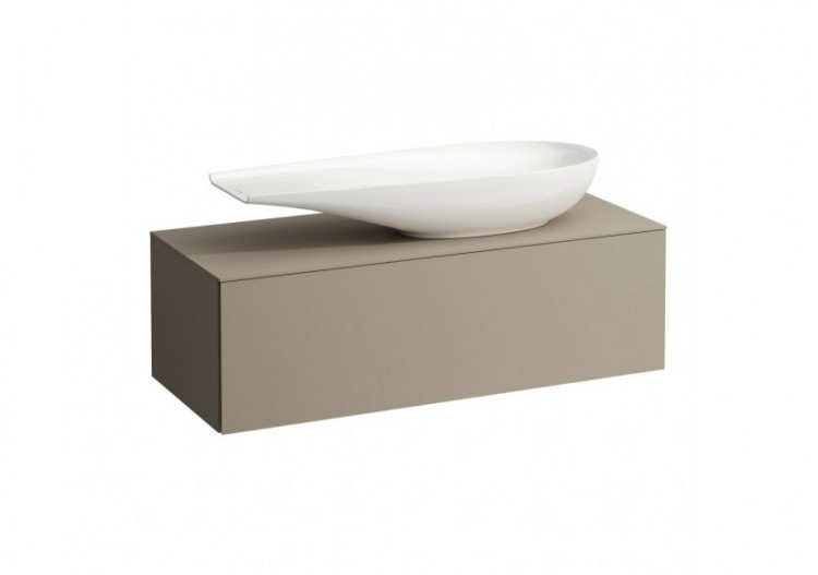 Meuble sous vasque 1200 1 tiroir découpe à droite Alessi Beige nacré 1200 x 500 x 370 mm - H4303230972701 - Laufen