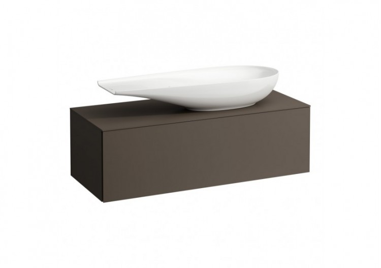 Meuble sous vasque 1200 1 tiroir découpe à droite Alessi Brun foncé 1200 x 500 x 370 mm - H4303230974291 - Laufen