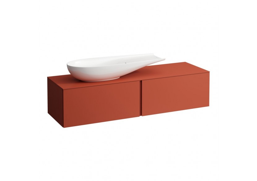 Meuble sous vasque 1600 2 tiroirs découpe à gauche Alessi Terracotta 1600 x 500 x 370 mm - H4303420972691 - Laufen