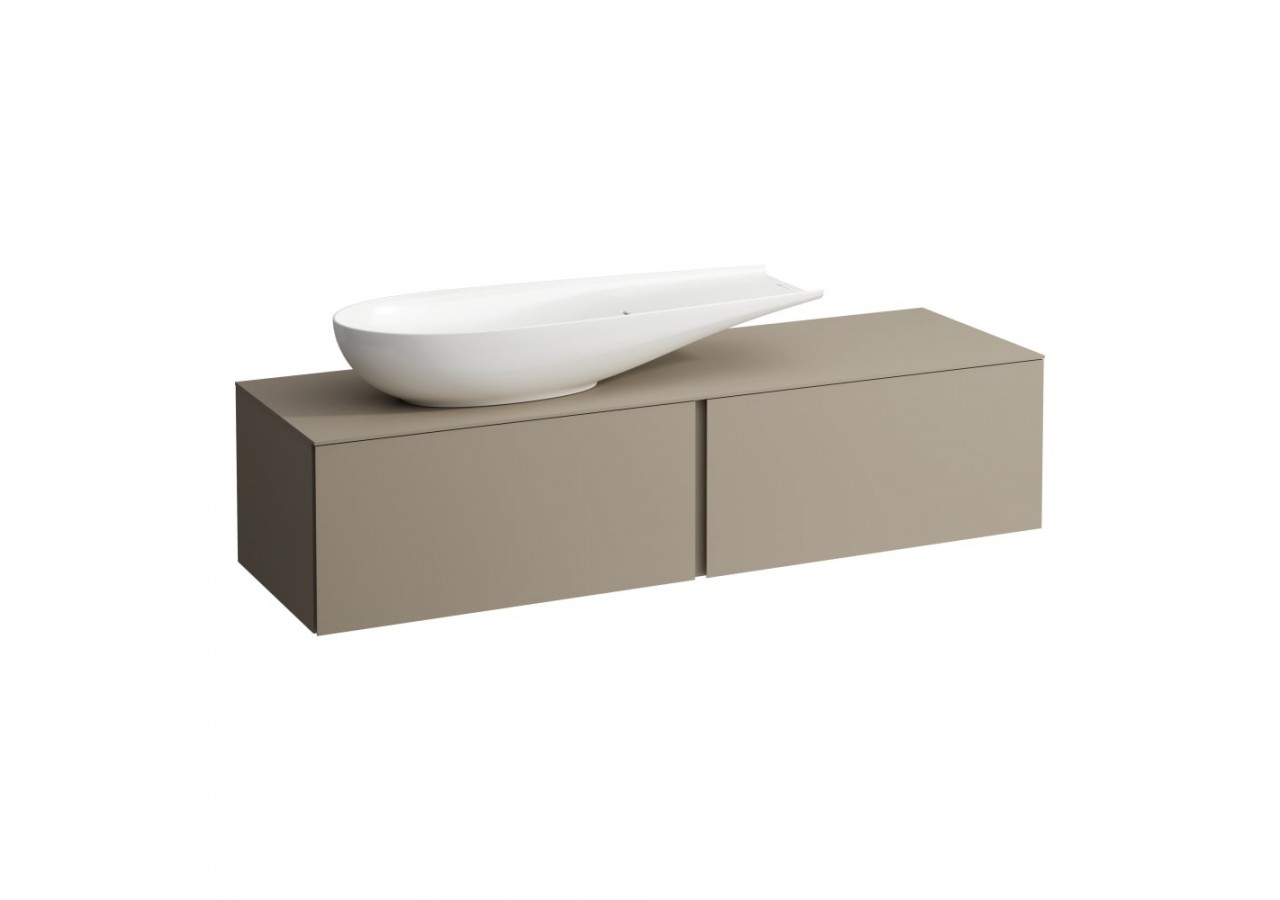 Meuble sous vasque 1600 2 tiroirs découpe à gauche Alessi Beige nacré 1600 x 500 x 370 mm - H4303420972701 - Laufen