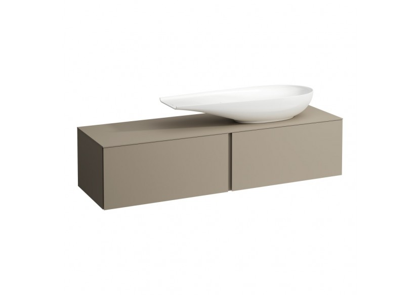 Meuble sous vasque 1600 2 tiroirs découpe à droite Alessi Beige nacré 1600 x 500 x 370 mm - H4303430972701 - Laufen