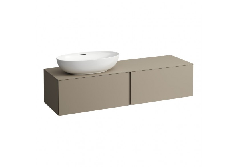 Meuble sous vasque 1600 2 tiroirs découpe à gauche Alessi Beige nacré 1600 x 500 x 370 mm - H4303520972701 - Laufen