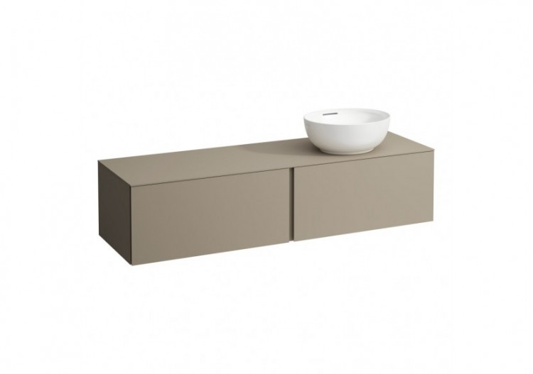Meuble sous vasque 1600 2 tiroirs découpe à droite Alessi Beige nacré 1600 x 500 x 370 mm - H4303530972701 - Laufen