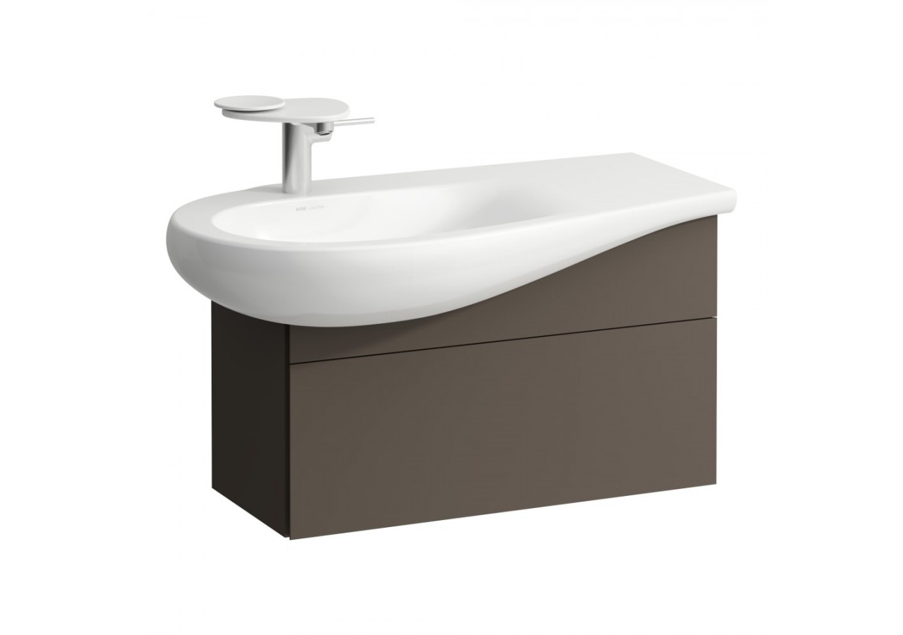 Meuble sous lavabo 900 1 tiroir découpe siphon gauche Alessi Brun foncé 730 x 320 x 355 mm - H4304010974291 - Laufen