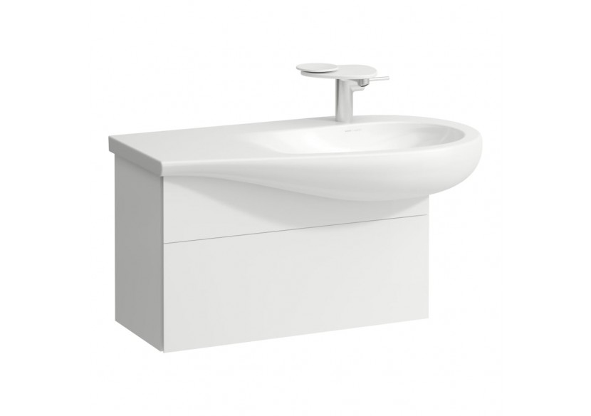 Meuble sous lavabo 900 1 tiroir découpe siphon à droite Alessi Blanc mat 730 x 320 x 355 mm - H4304110972601 - Laufen