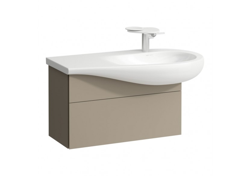 Meuble sous lavabo 900 1 tiroir découpe siphon à droite Alessi Beige nacré 730 x 320 x 355 mm - H4304110972701 - Laufen