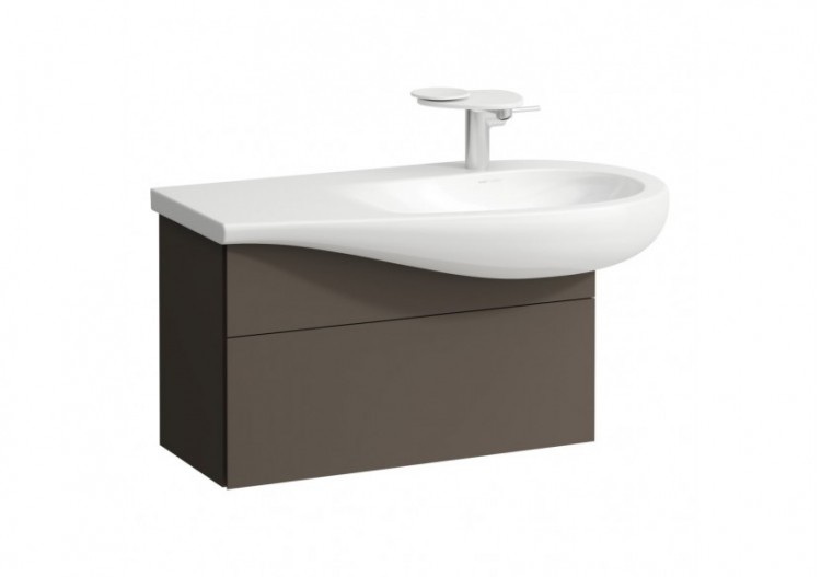 Meuble sous lavabo 900 1 tiroir découpe siphon à droite Alessi Brun foncé 730 x 320 x 355 mm - H4304110974291 - Laufen