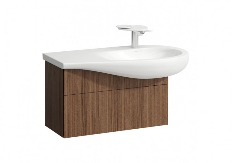 Meuble sous lavabo 900 1 tiroir Alessi Noce canaletto 730 x 320 x 355 mm - H4304110976301 - Laufen