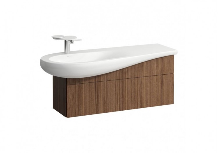 Meuble sous lavabo 1200 mm 1 tiroir Alessi Noce canaletto 995 x 320 x 340 mm - H4304210976301 - Laufen