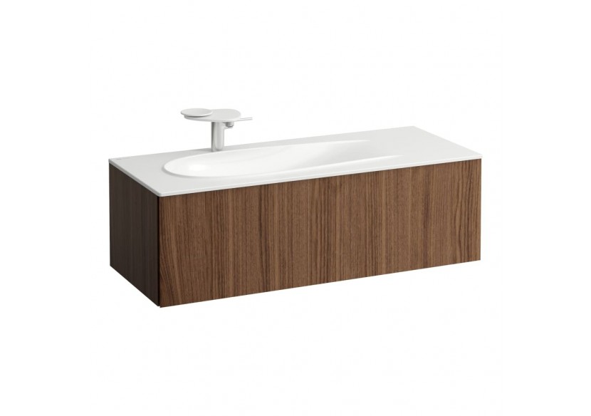 Meuble sous lavabo 1200 mm 1 tiroir Alessi Noce canaletto 1195 x 490 x 365 mm - H4304410976301 - Laufen